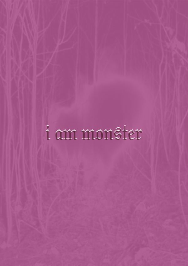 I am monster pinker Hintergrund mit Schrift "I am monster"